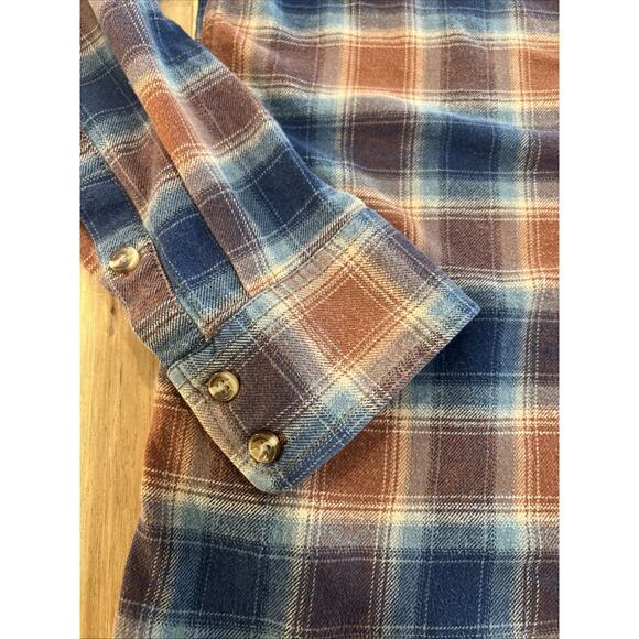 Vans Mens Medium Tailored Fit Flannel Shirt Plaid Button Up Long Sleeve - Picture 4 of 12